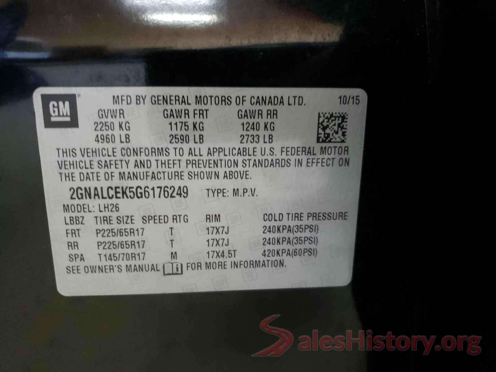 2GNALCEK5G6176249 2016 CHEVROLET EQUINOX