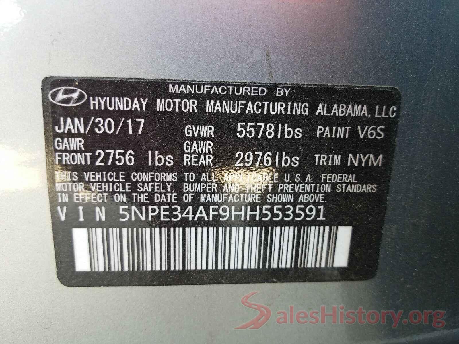 5NPE34AF9HH553591 2017 HYUNDAI SONATA