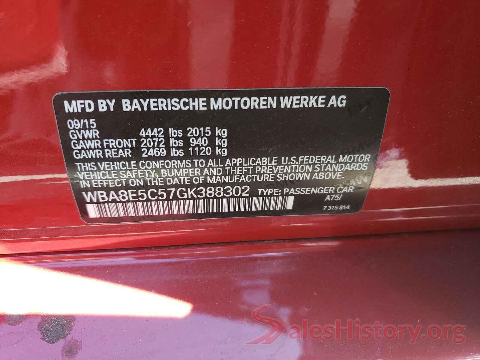 WBA8E5C57GK388302 2016 BMW 3 SERIES