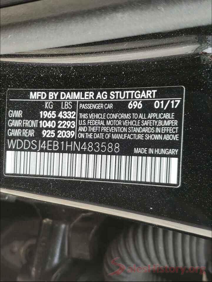 WDDSJ4EB1HN483588 2017 MERCEDES-BENZ C CLASS