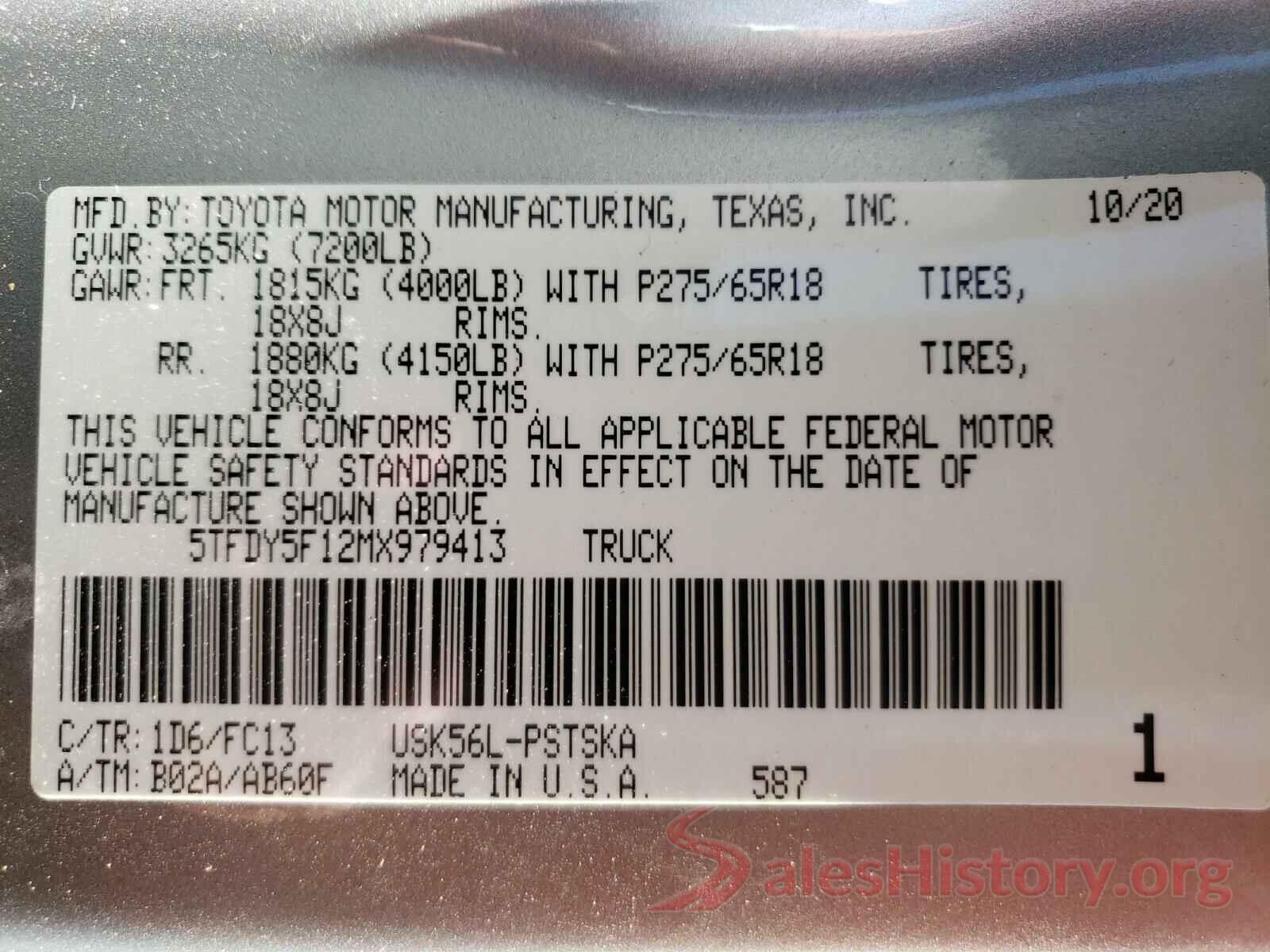 5TFDY5F12MX979413 2021 TOYOTA TUNDRA