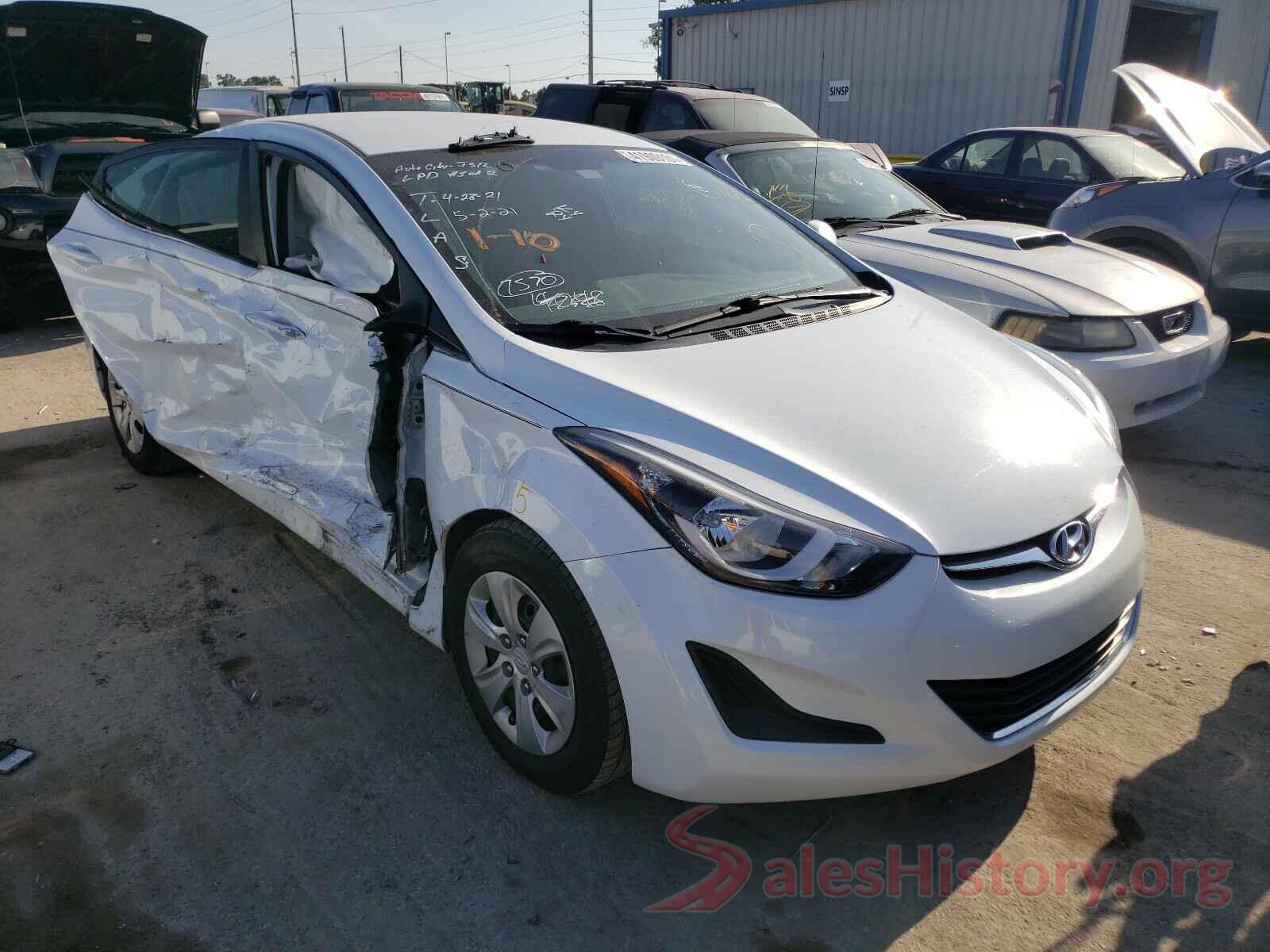 5NPDH4AE4GH767570 2016 HYUNDAI ELANTRA