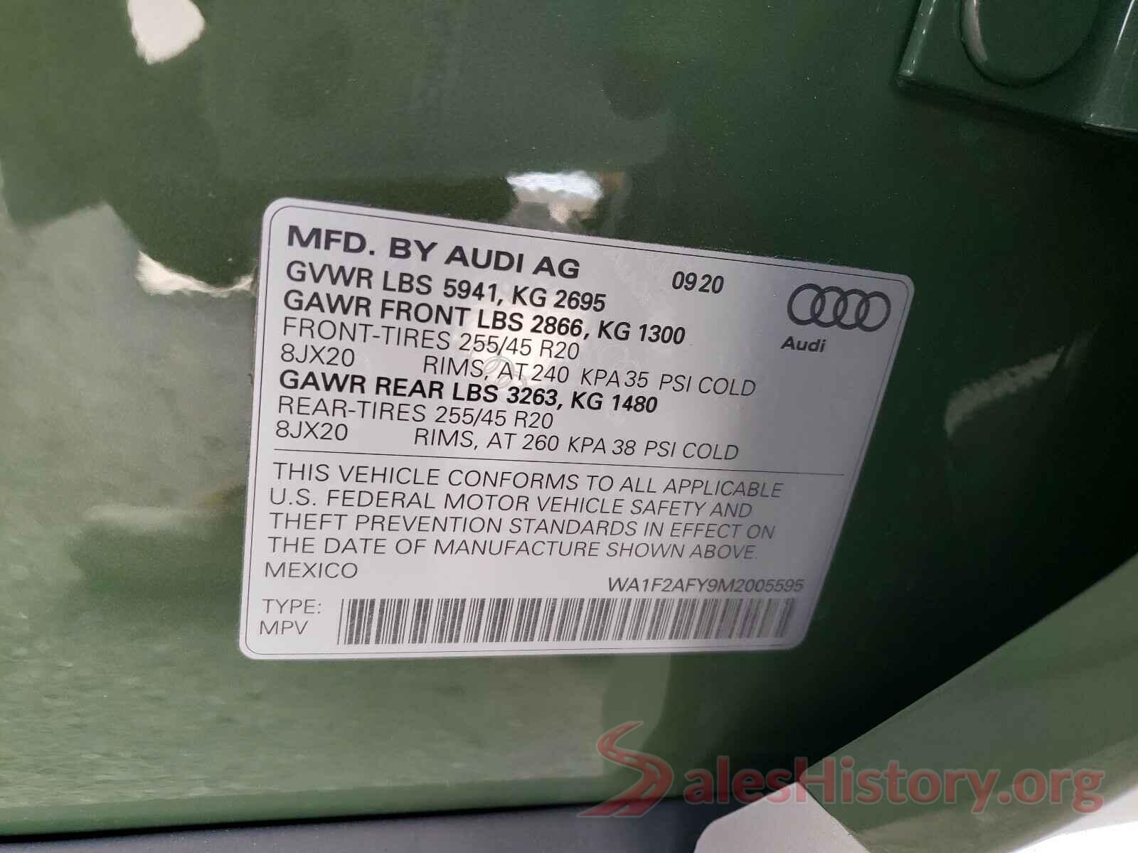 WA1F2AFY9M2005595 2021 AUDI Q5