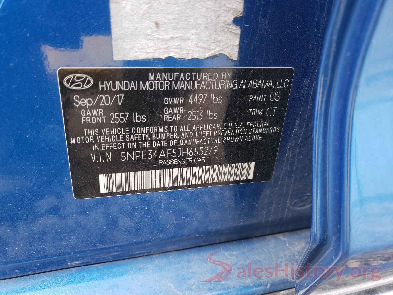 5NPE34AF5JH655279 2018 HYUNDAI SONATA