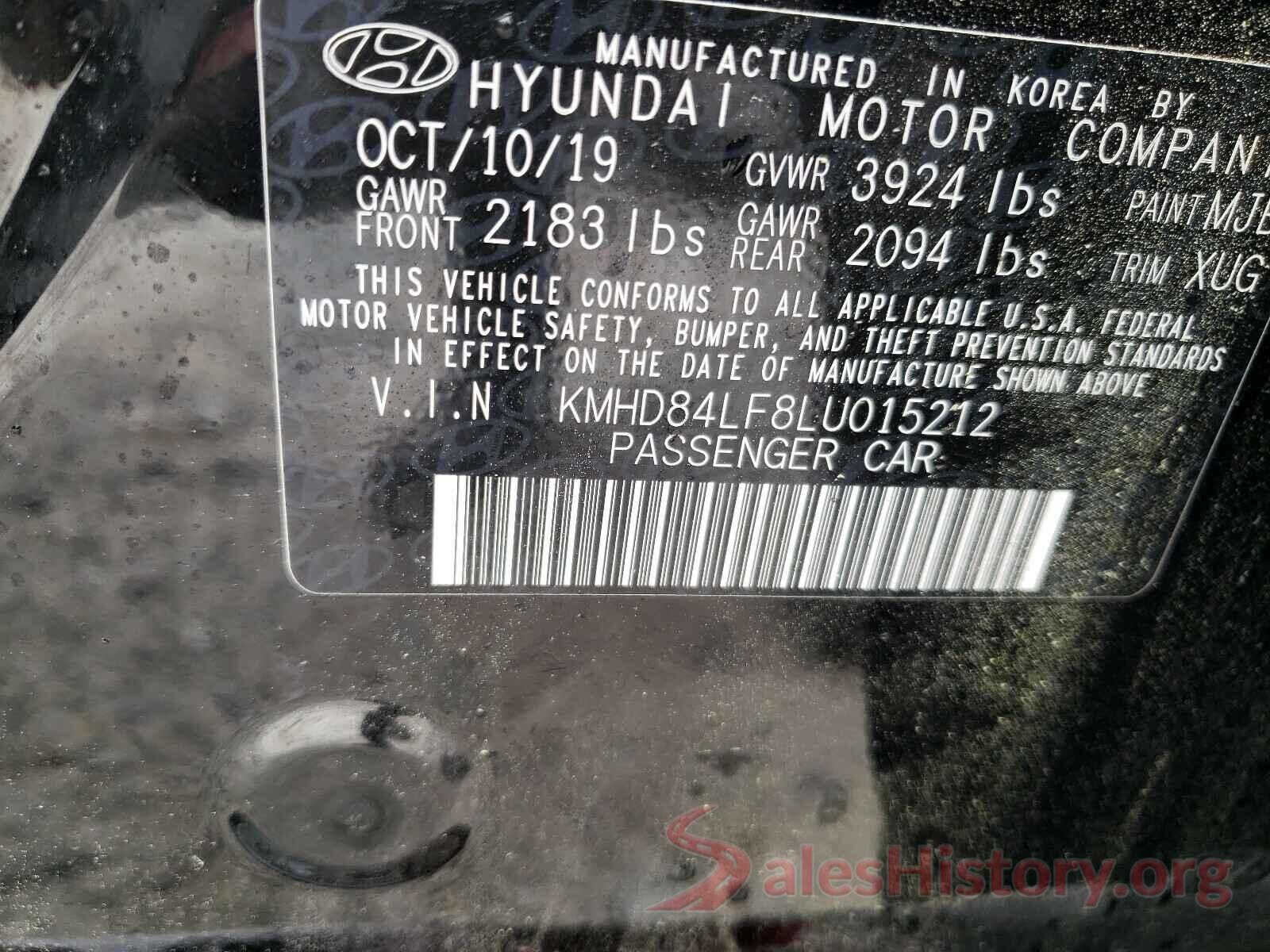 KMHD84LF8LU015212 2020 HYUNDAI ELANTRA