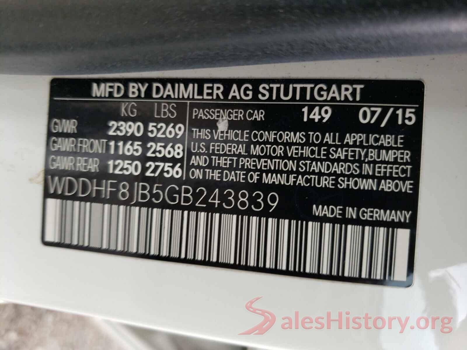 WDDHF8JB5GB243839 2016 MERCEDES-BENZ E CLASS