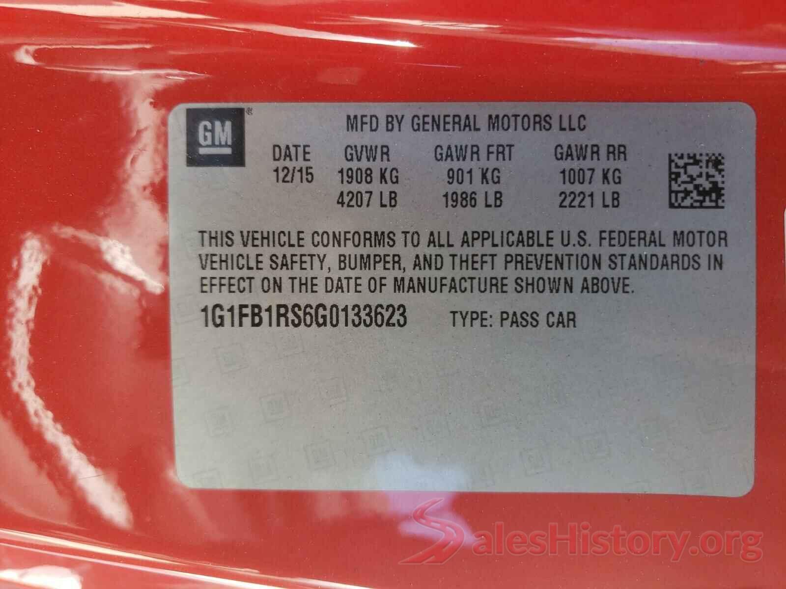 1G1FB1RS6G0133623 2016 CHEVROLET CAMARO