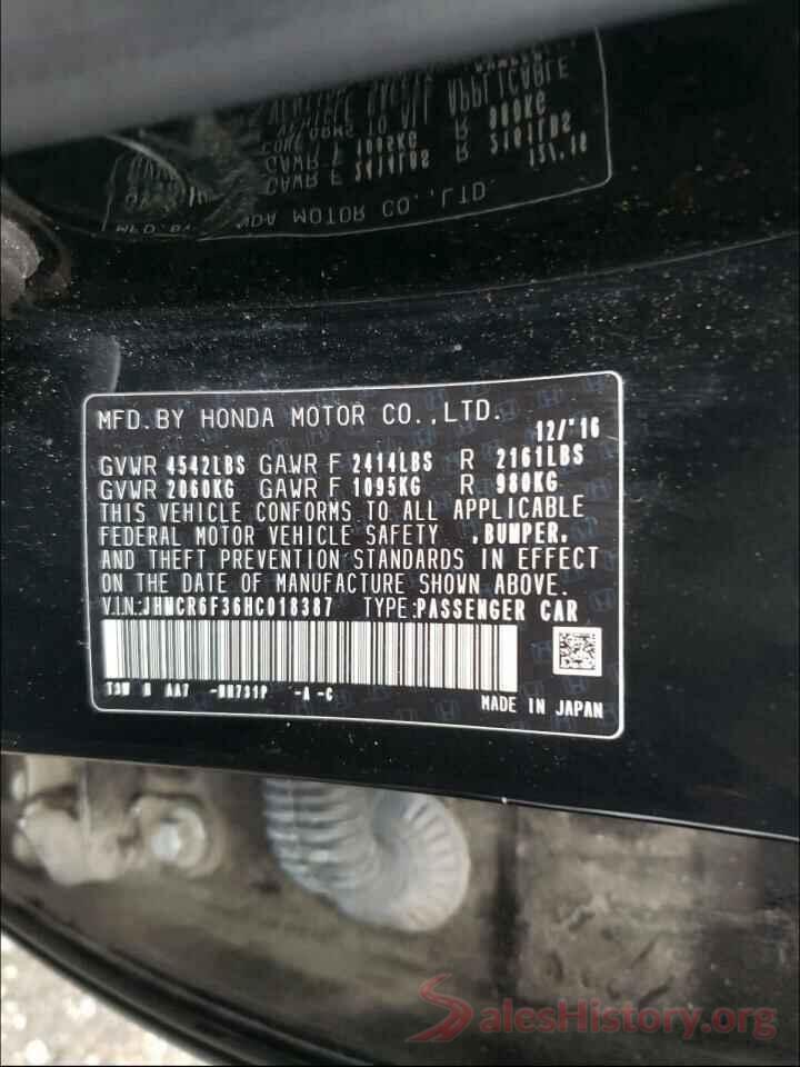 JHMCR6F36HC018387 2017 HONDA ACCORD