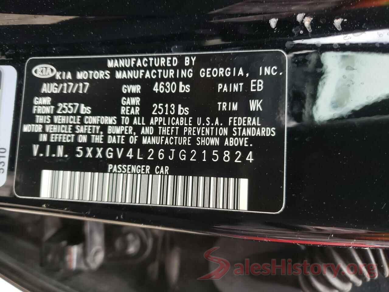 5XXGV4L26JG215824 2018 KIA OPTIMA