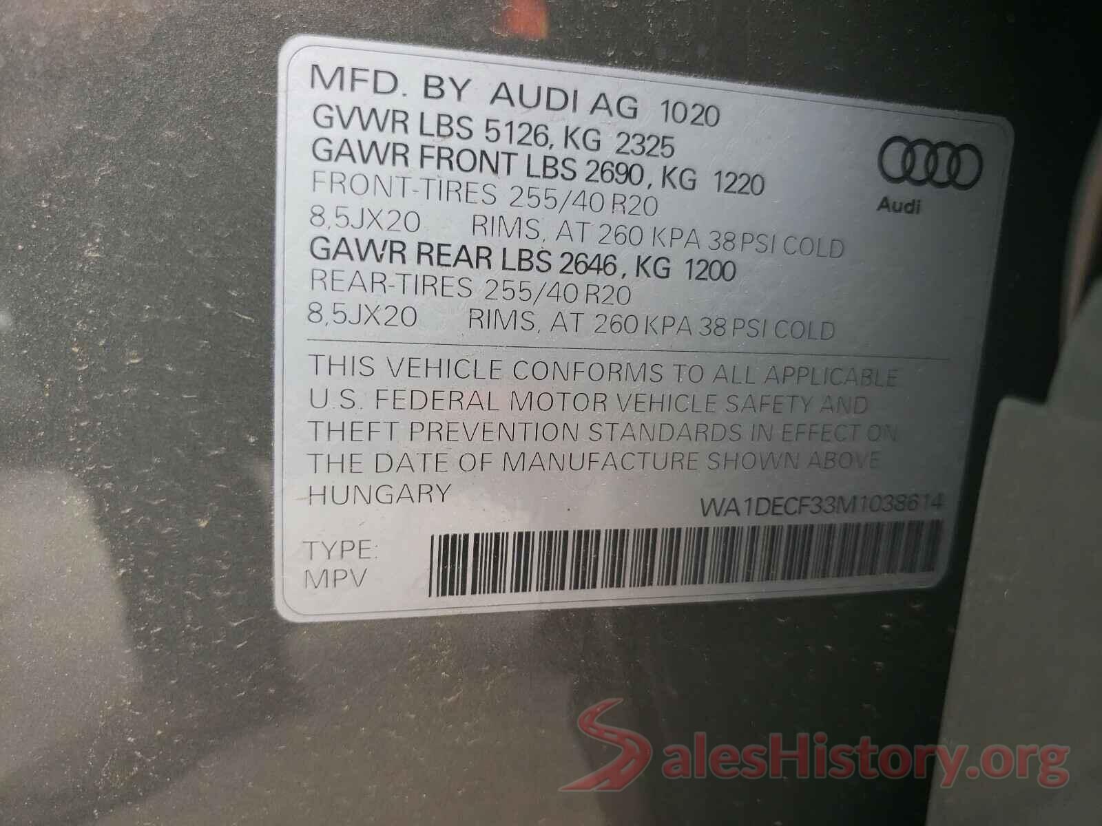 WA1DECF33M1038614 2021 AUDI Q3