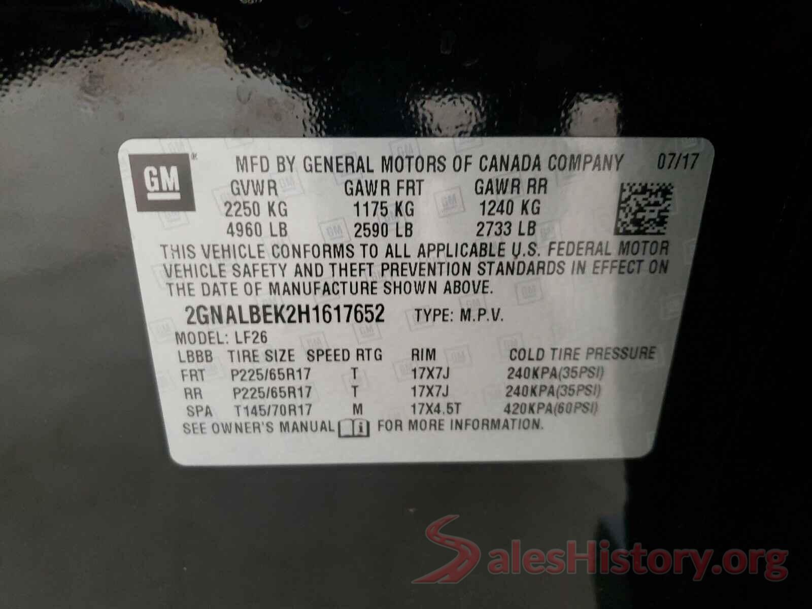 2GNALBEK2H1617652 2017 CHEVROLET EQUINOX