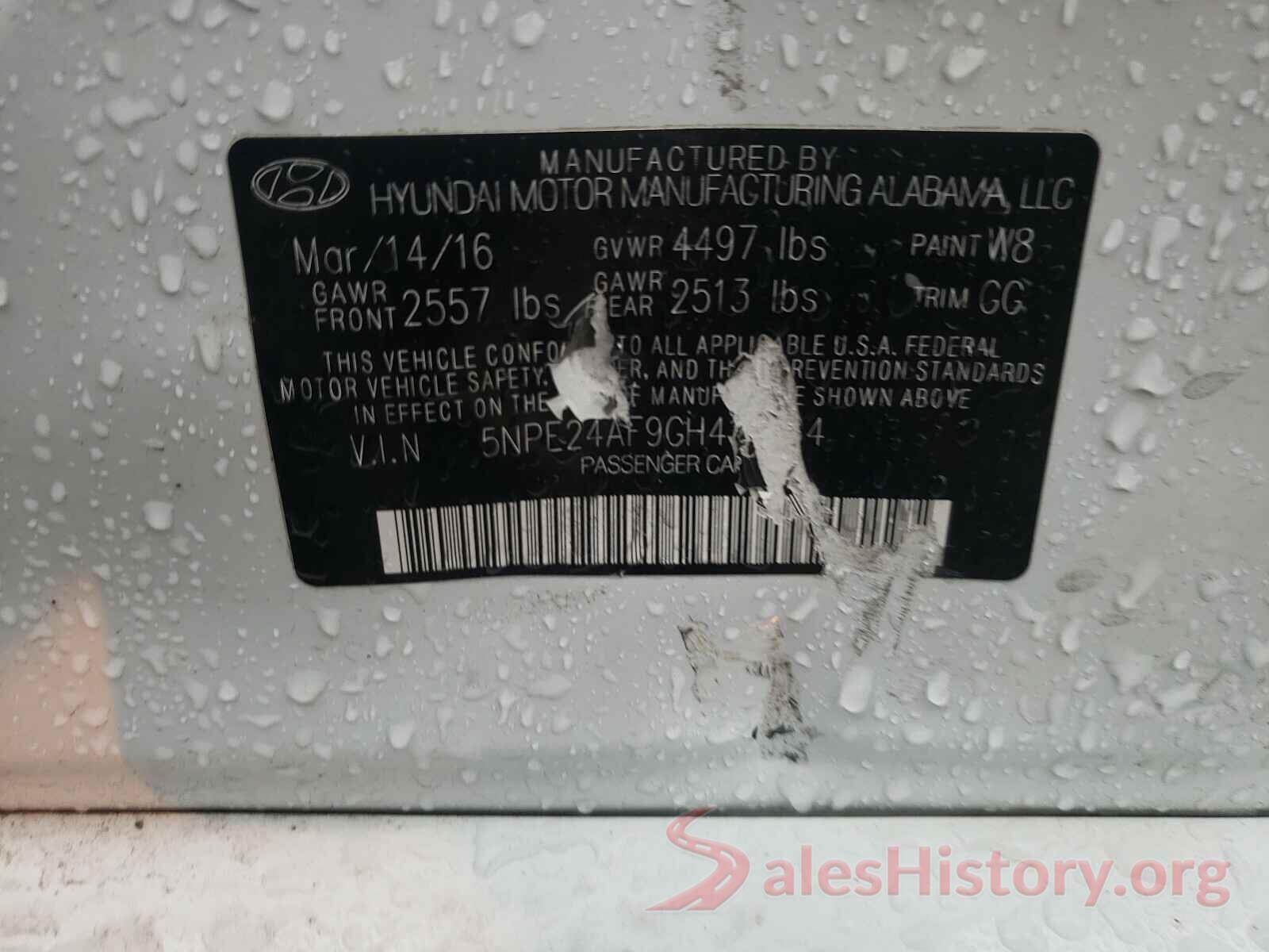 5NPE24AF9GH412764 2016 HYUNDAI SONATA