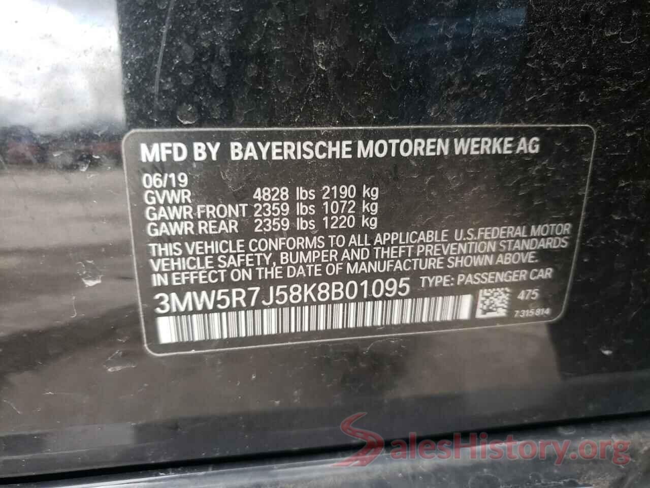 3MW5R7J58K8B01095 2019 BMW 3 SERIES