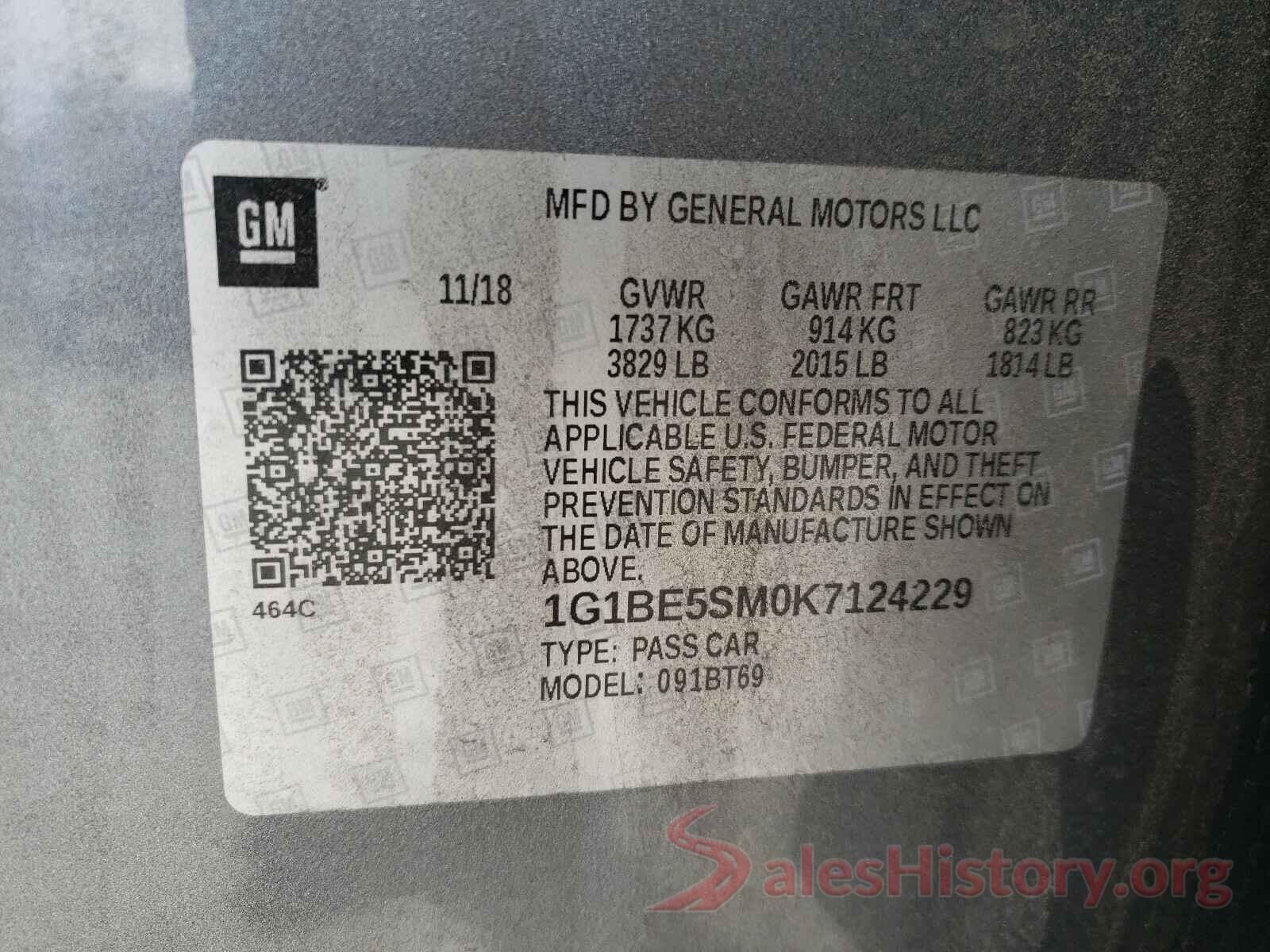 1G1BE5SM0K7124229 2019 CHEVROLET CRUZE