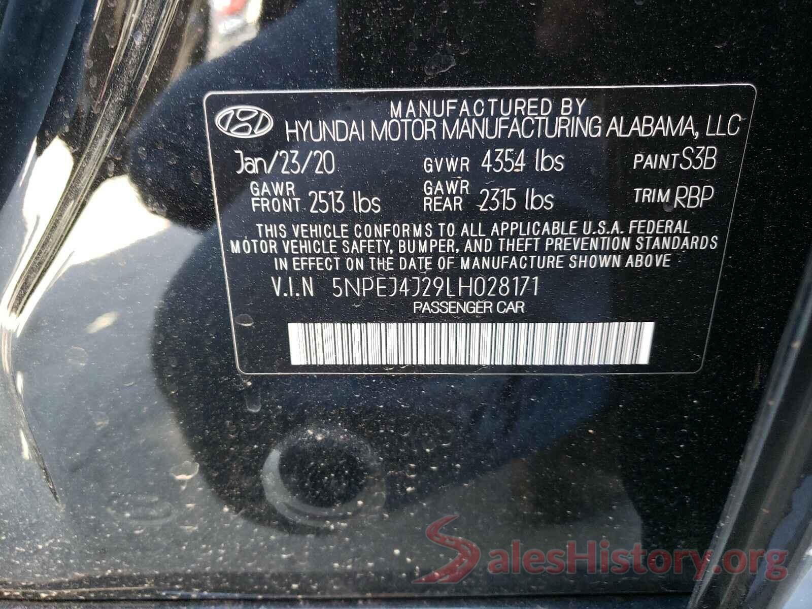 5NPEJ4J29LH028171 2020 HYUNDAI SONATA