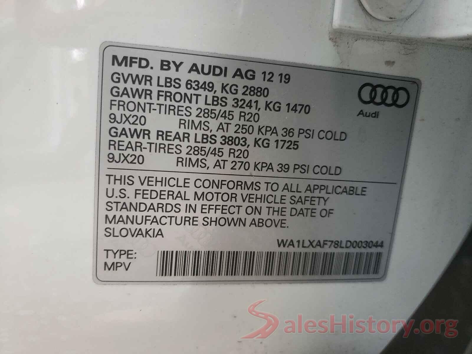 WA1LXAF78LD003044 2020 AUDI Q7