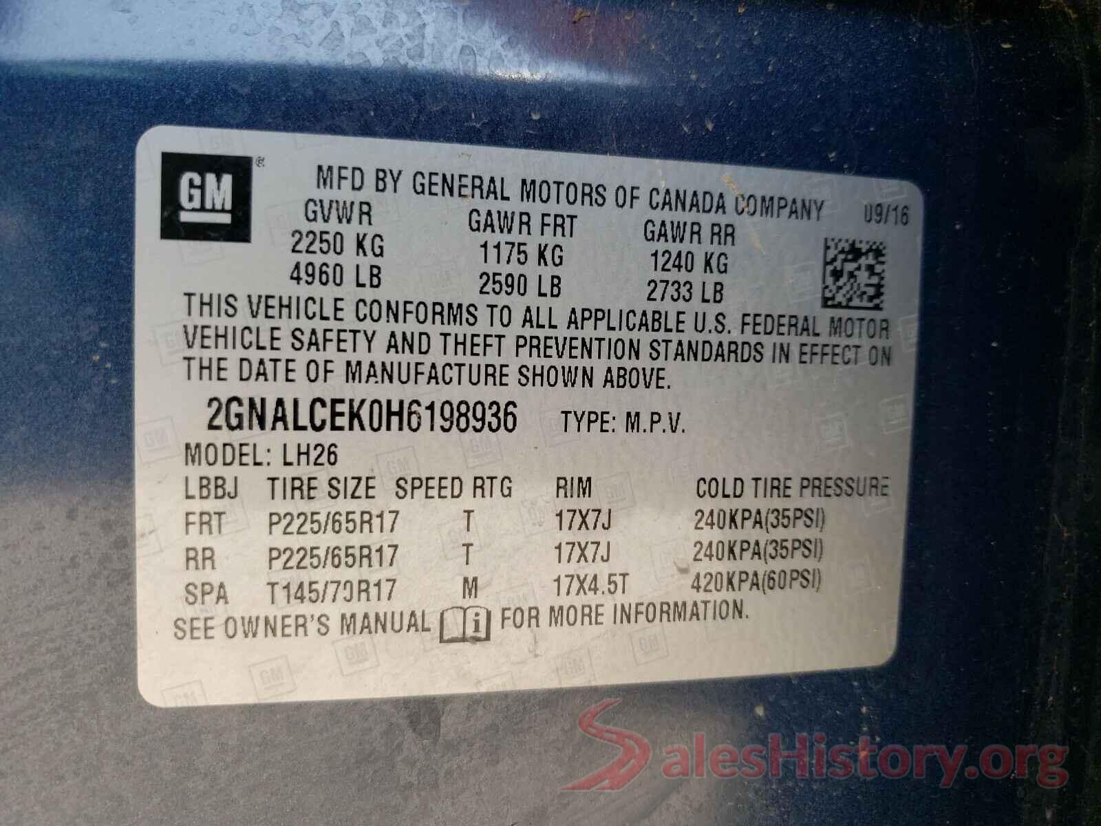 2GNALCEK0H6198936 2017 CHEVROLET EQUINOX