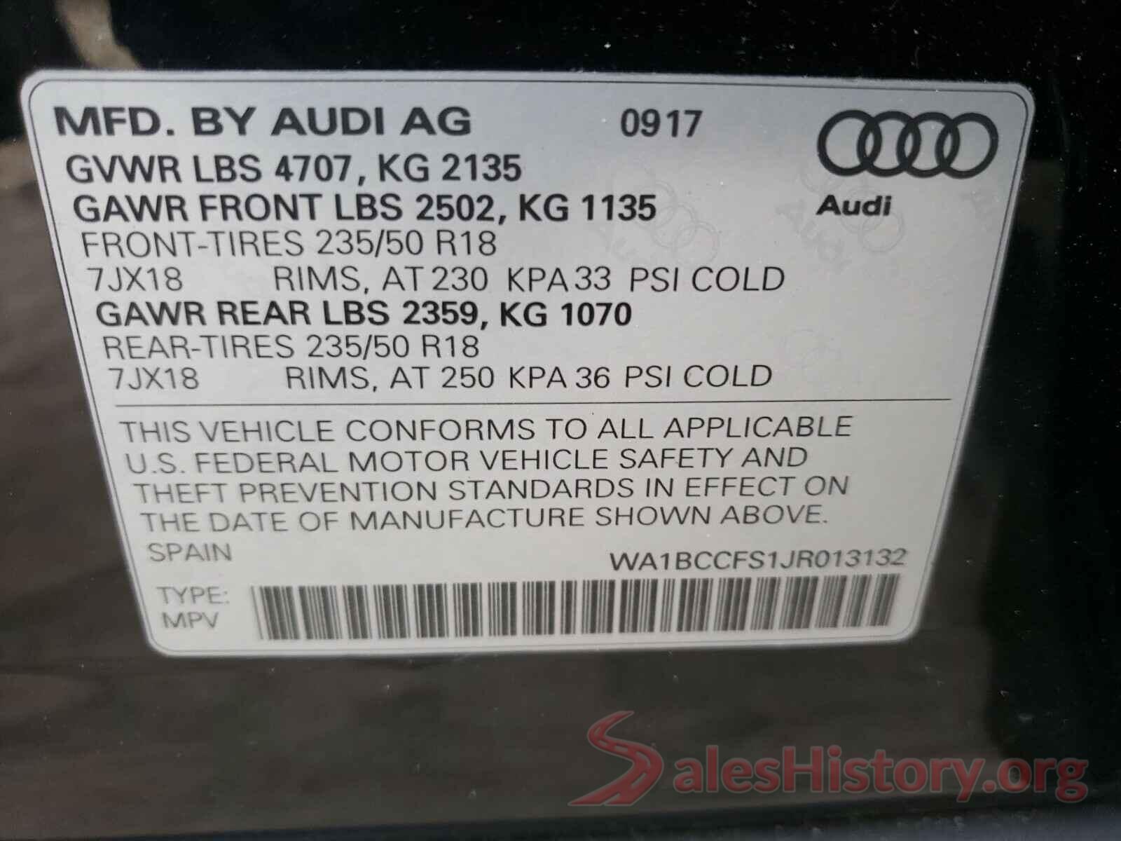 WA1BCCFS1JR013132 2018 AUDI Q3