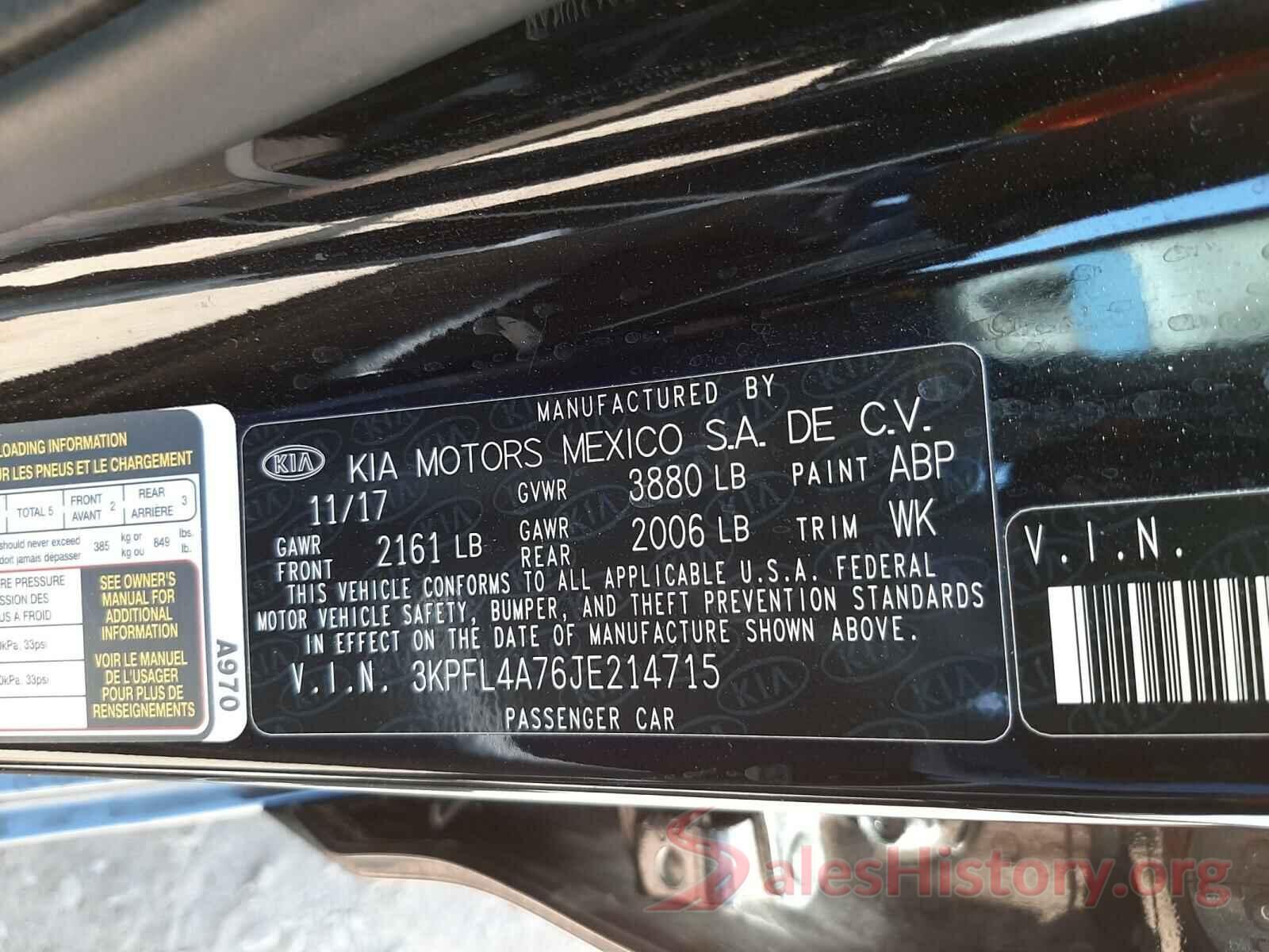 3KPFL4A76JE214715 2018 KIA FORTE