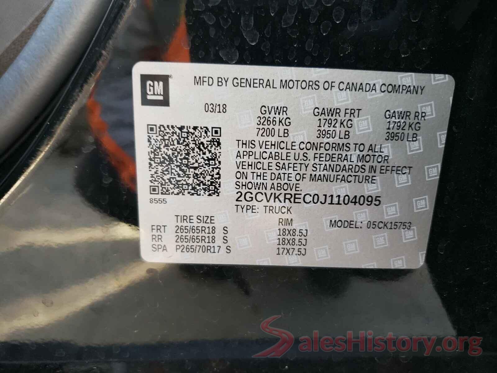 2GCVKREC0J1104095 2018 CHEVROLET SILVERADO