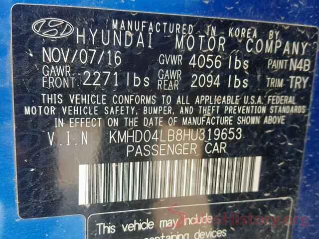 KMHD04LB8HU319653 2017 HYUNDAI ELANTRA