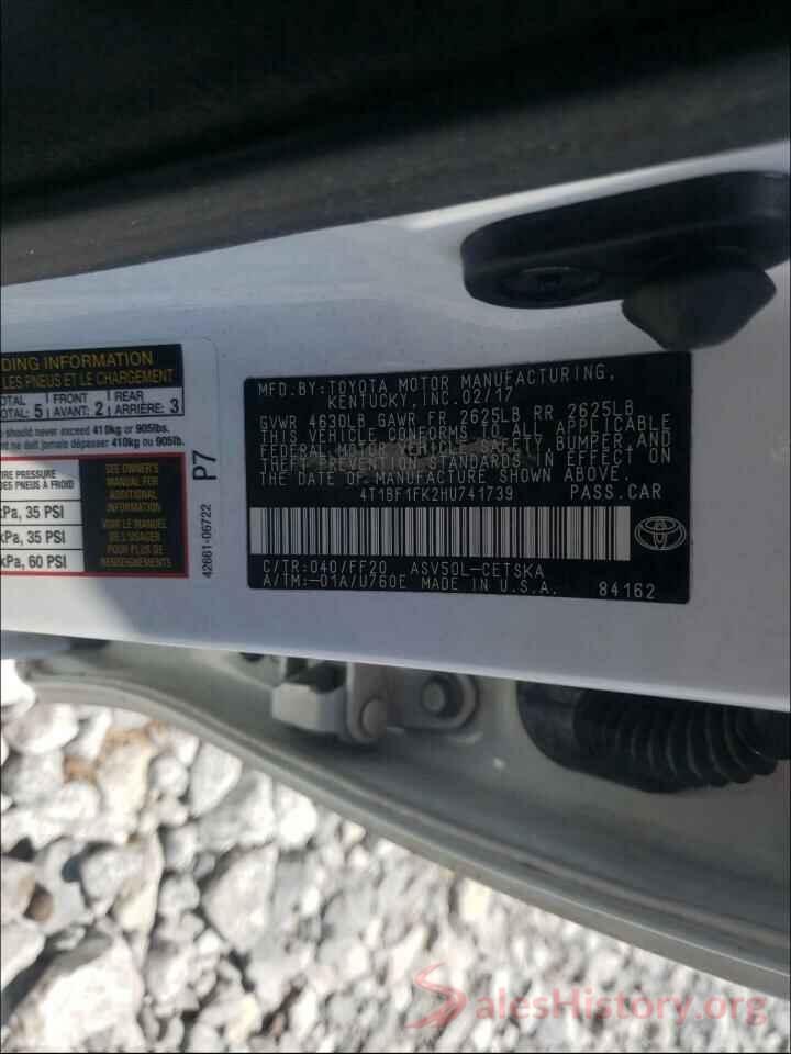 4T1BF1FK2HU741739 2017 TOYOTA CAMRY