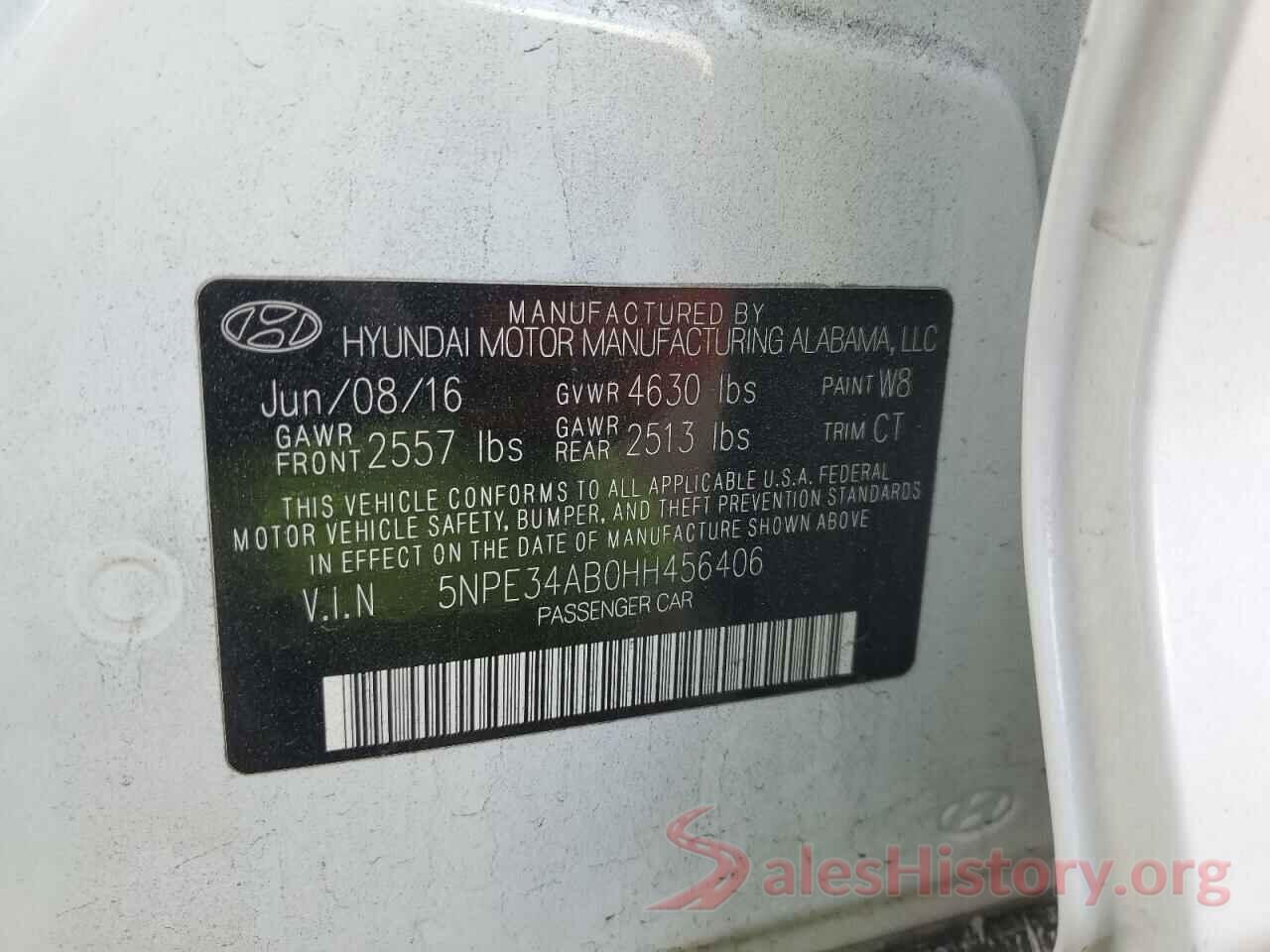 5NPE34AB0HH456406 2017 HYUNDAI SONATA