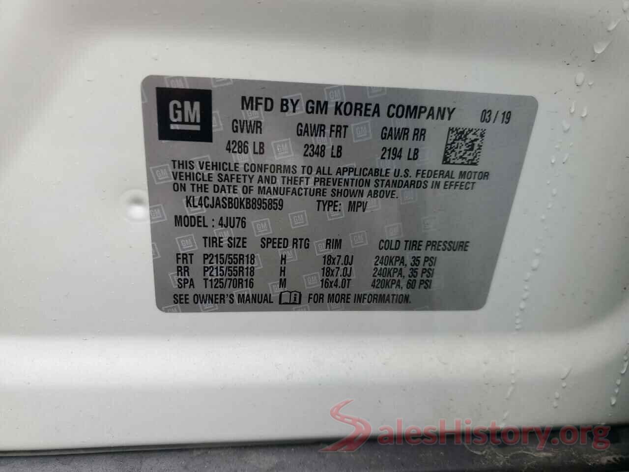 KL4CJASB0KB895859 2019 BUICK ENCORE