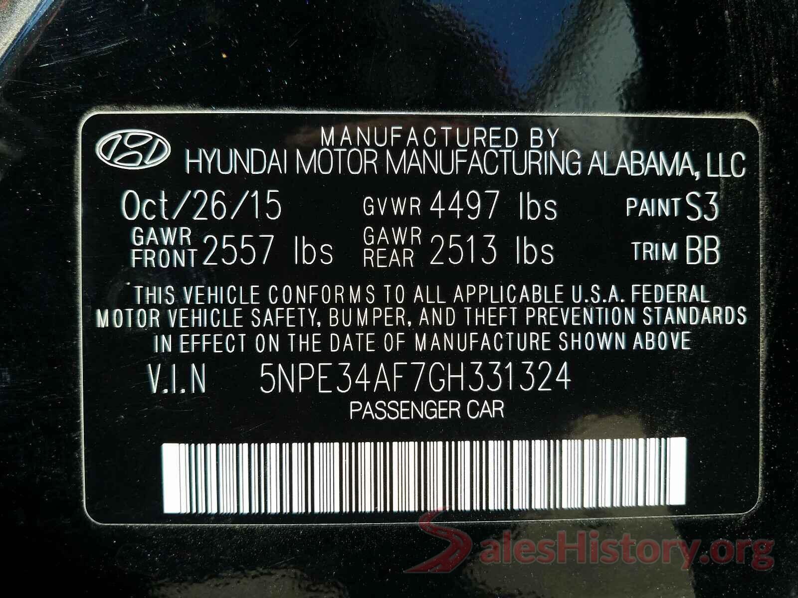 5NPE34AF7GH331324 2016 HYUNDAI SONATA