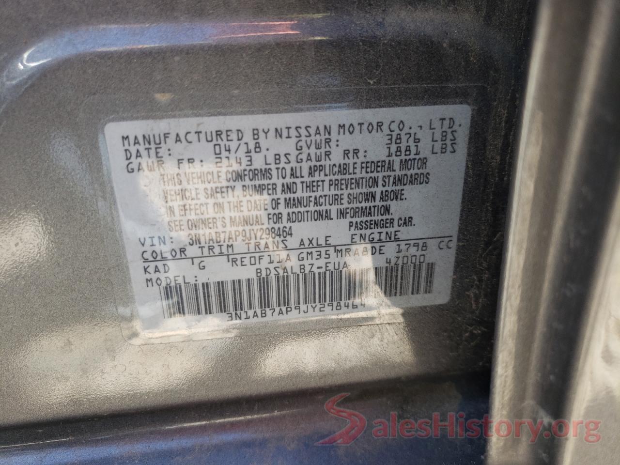 3N1AB7AP9JY298464 2018 NISSAN SENTRA