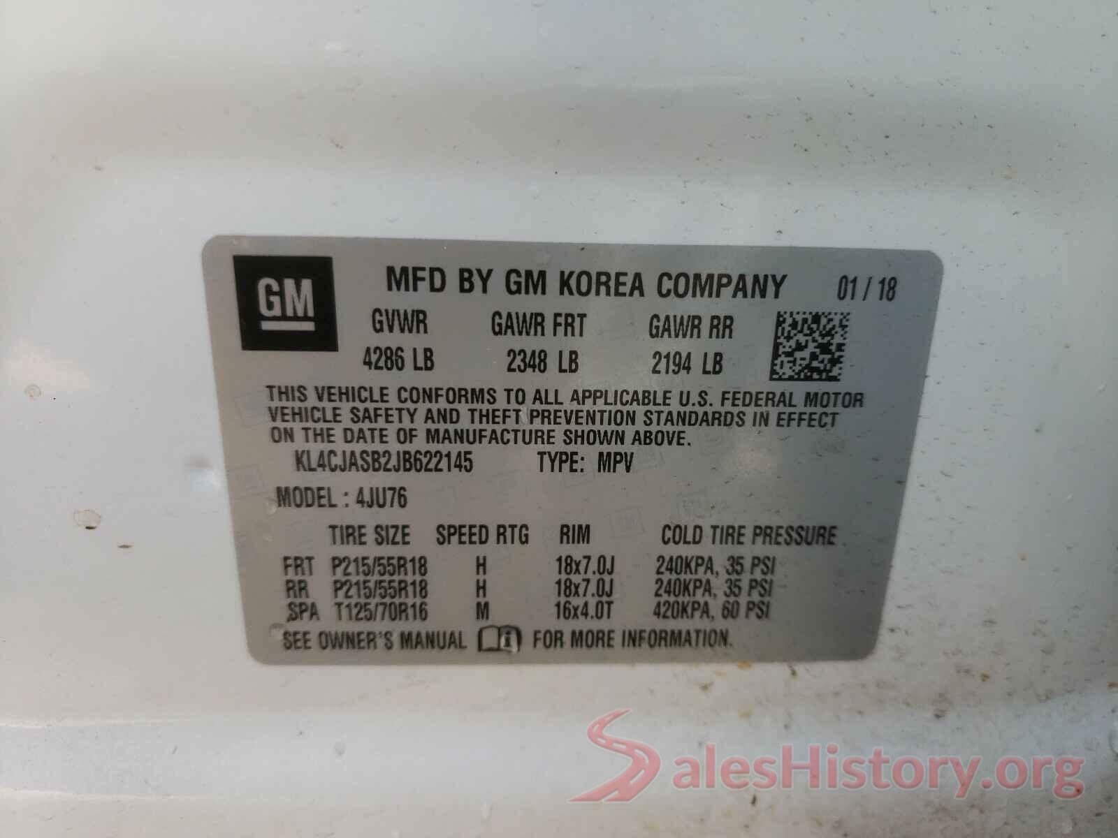 KL4CJASB2JB622145 2018 BUICK ENCORE