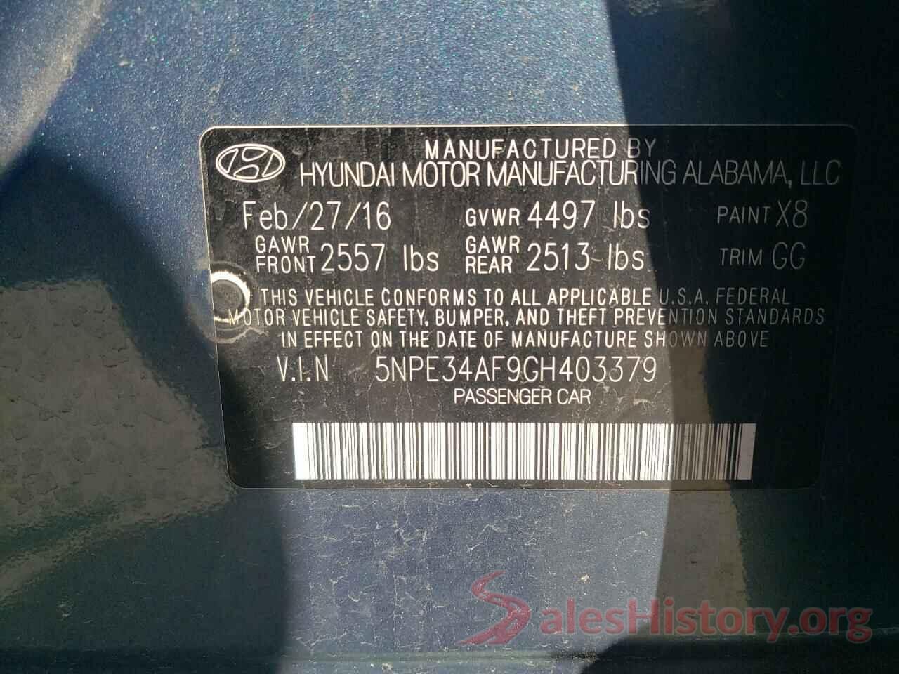 5NPE34AF9GH403379 2016 HYUNDAI SONATA