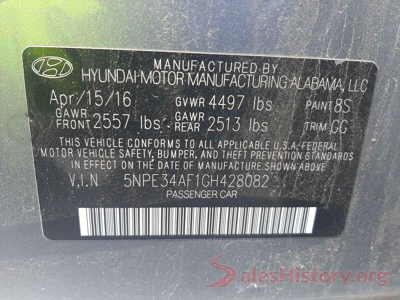 5NPE34AF1GH428082 2016 HYUNDAI SONATA