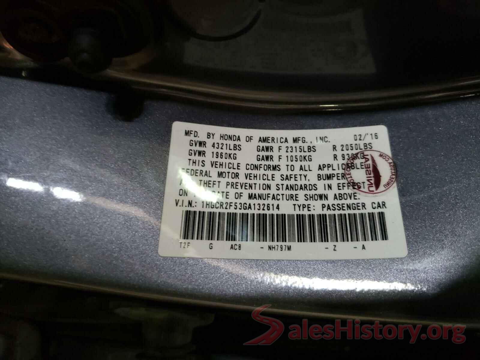 1HGCR2F53GA132614 2016 HONDA ACCORD