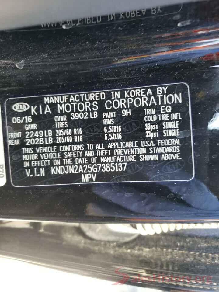 KNDJN2A25G7385137 2016 KIA SOUL