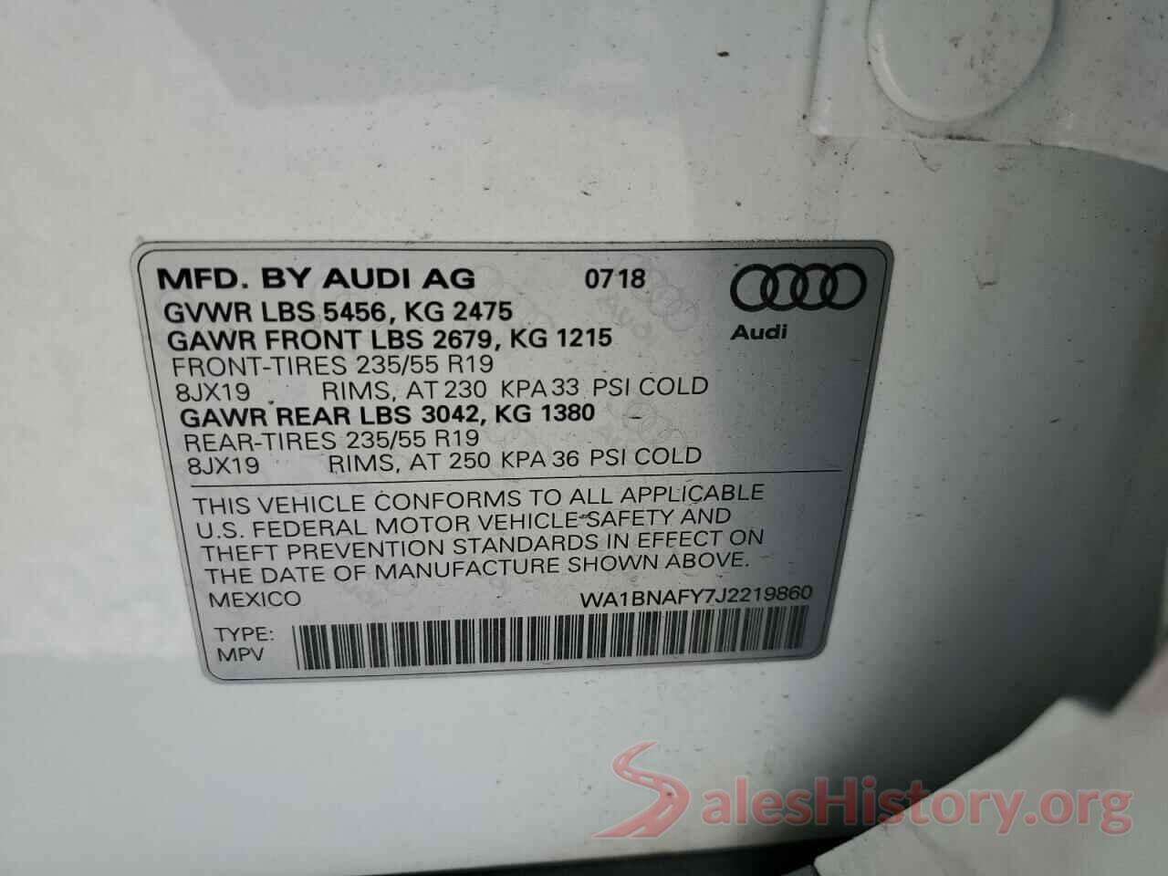 WA1BNAFY7J2219860 2018 AUDI Q5