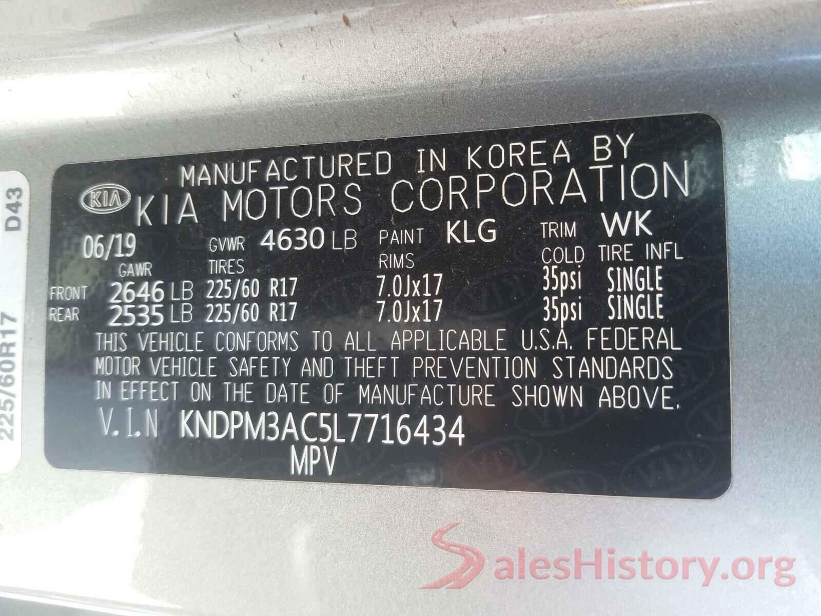 KNDPM3AC5L7716434 2020 KIA SPORTAGE