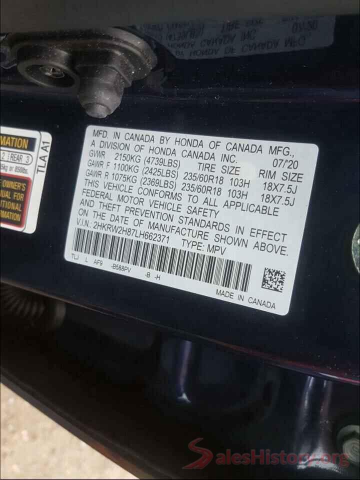 2HKRW2H87LH662371 2020 HONDA CRV