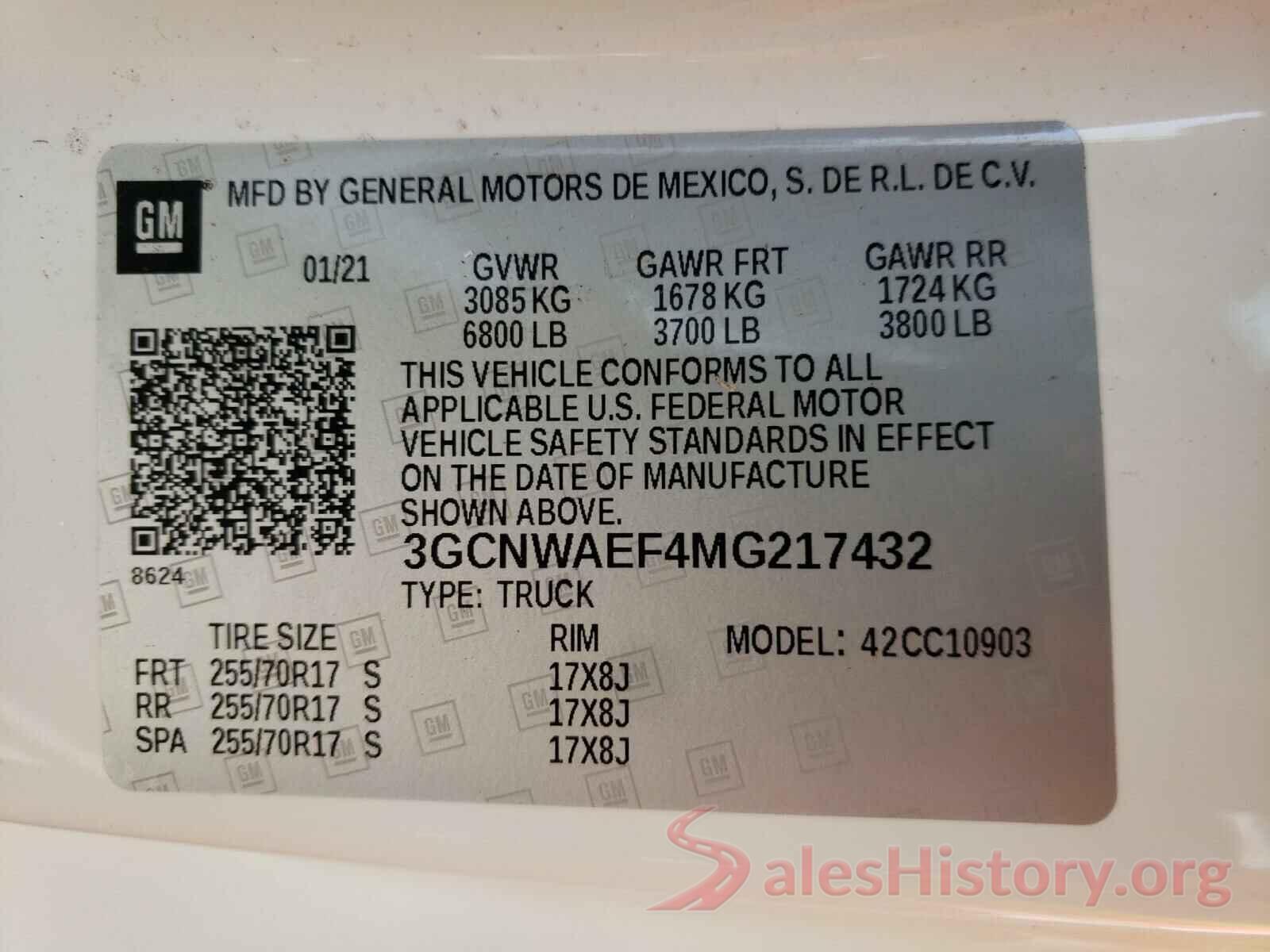 3GCNWAEF4MG217432 2021 CHEVROLET SILVERADO