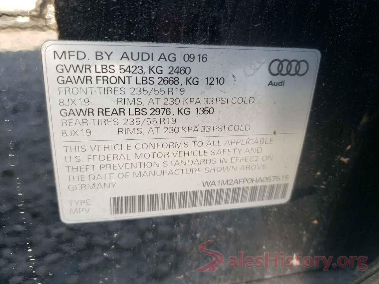 WA1M2AFP0HA057515 2017 AUDI Q5