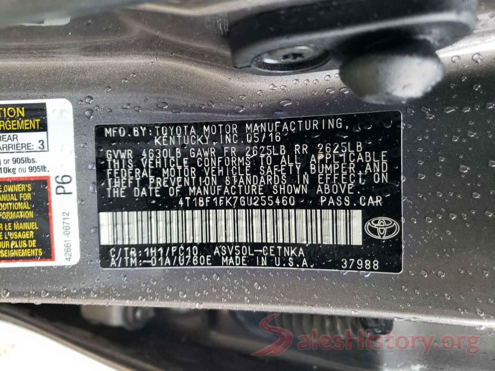 4T1BF1FK7GU255460 2016 TOYOTA CAMRY