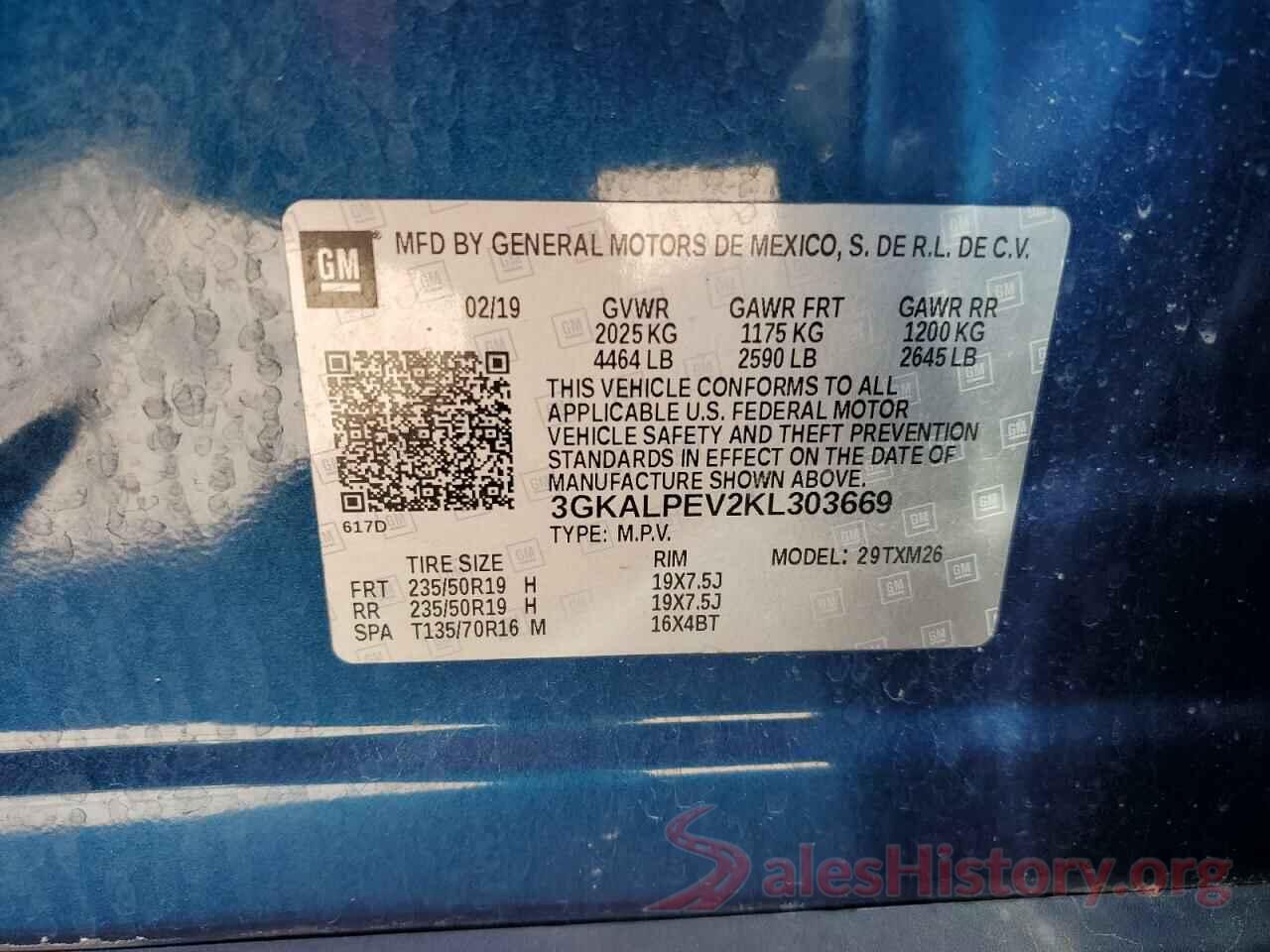 3GKALPEV2KL303669 2019 GMC TERRAIN