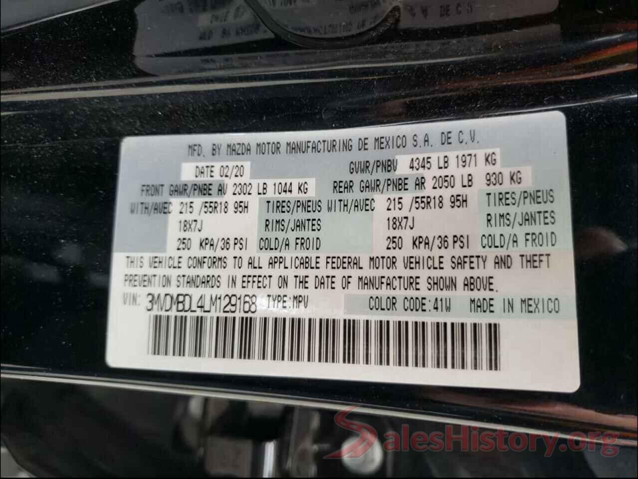 3MVDMBDL4LM129168 2020 MAZDA CX30