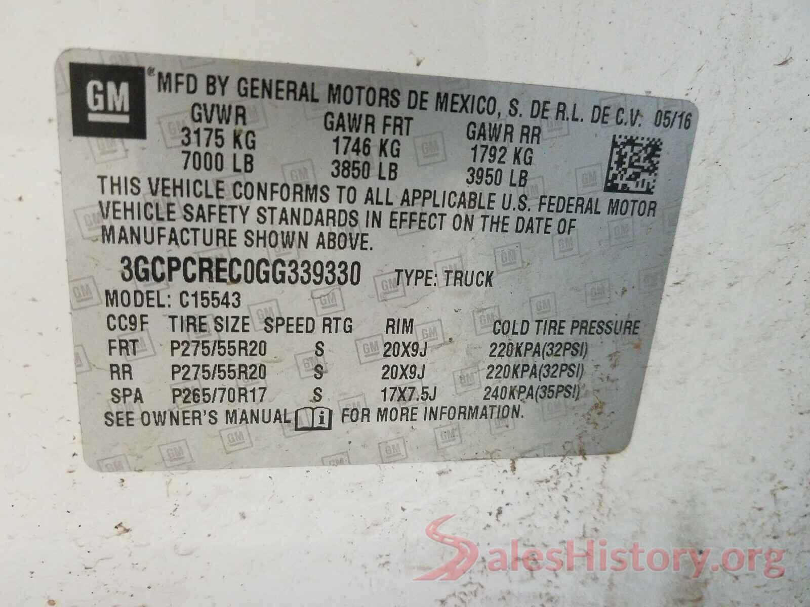 3GCPCREC0GG339330 2016 CHEVROLET SILVERADO