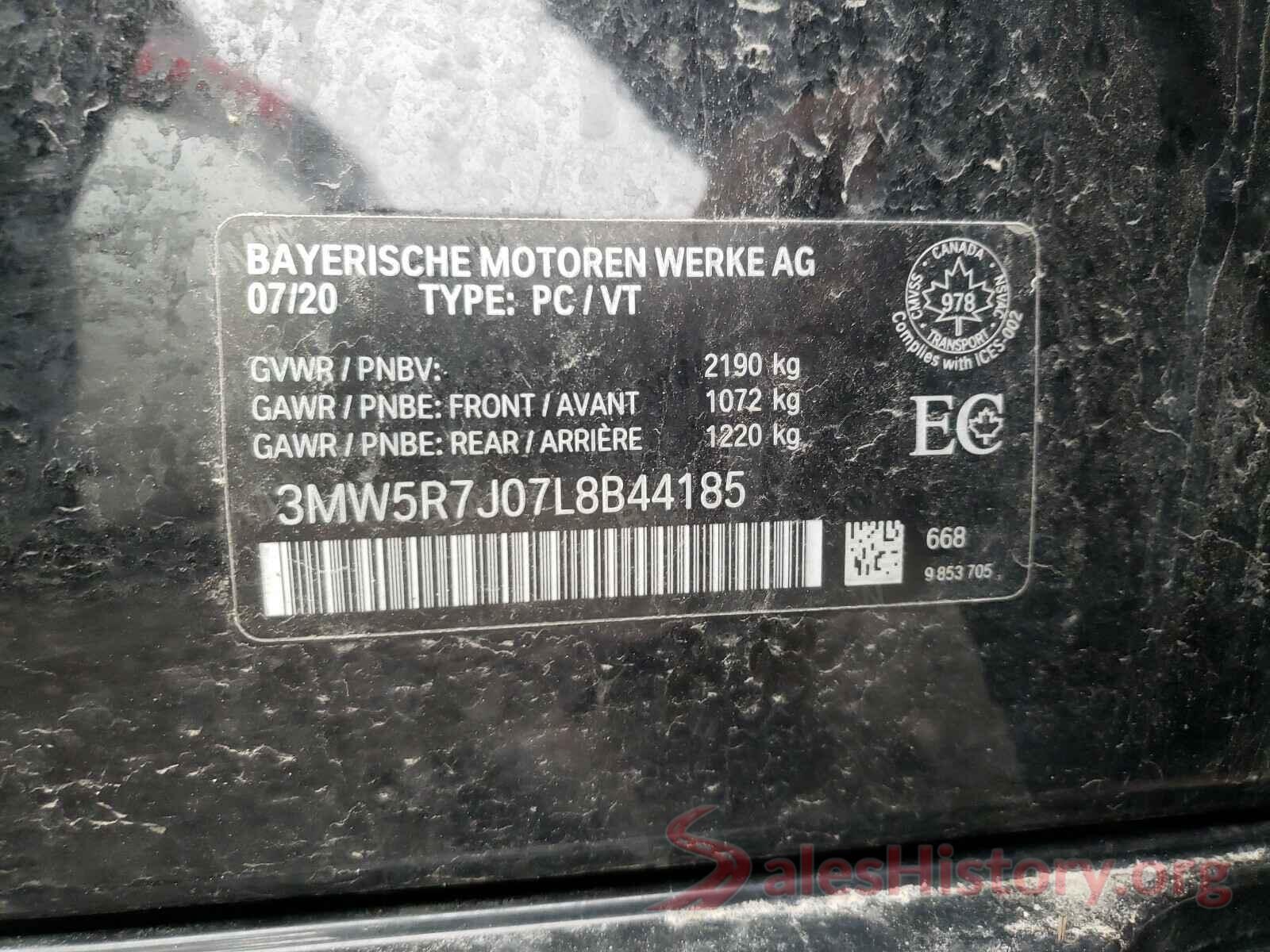 3MW5R7J07L8B44185 2020 BMW 3 SERIES