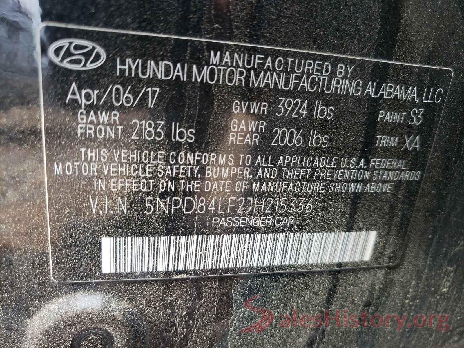 5NPD84LF2JH215336 2018 HYUNDAI ELANTRA