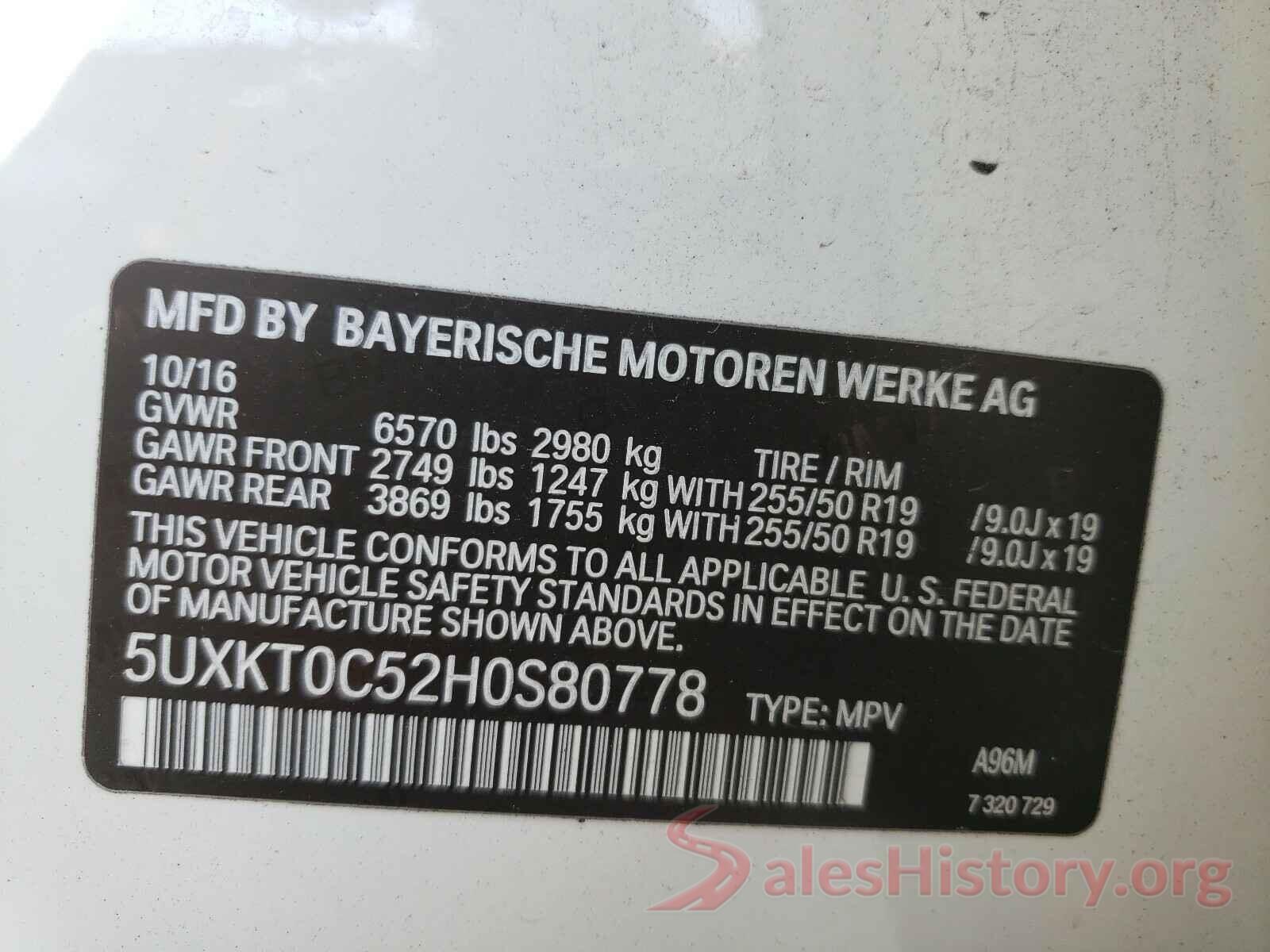 5UXKT0C52H0S80778 2017 BMW X5