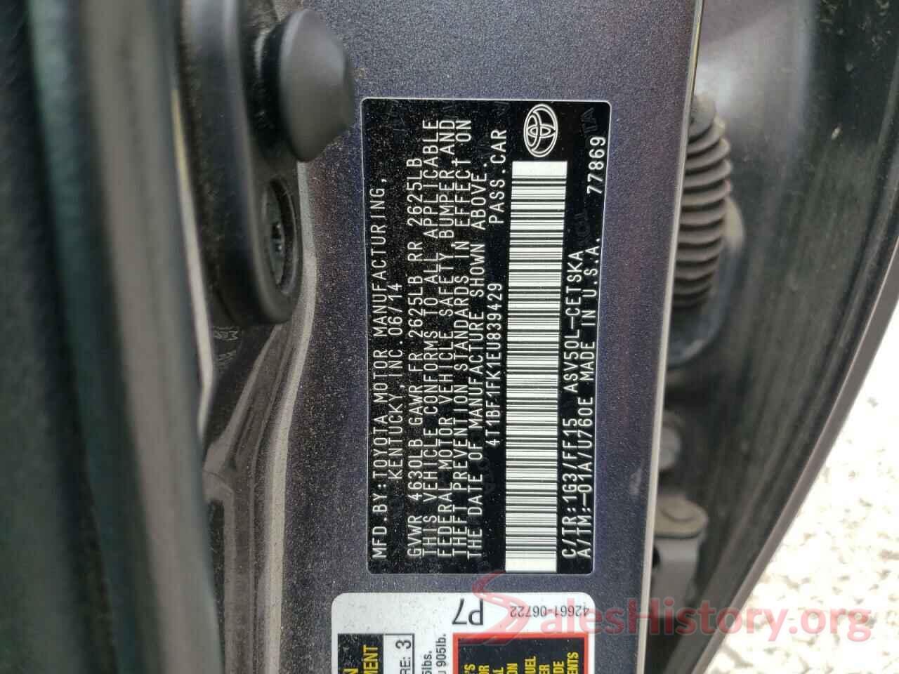 4T1BF1FK1EU839429 2014 TOYOTA CAMRY