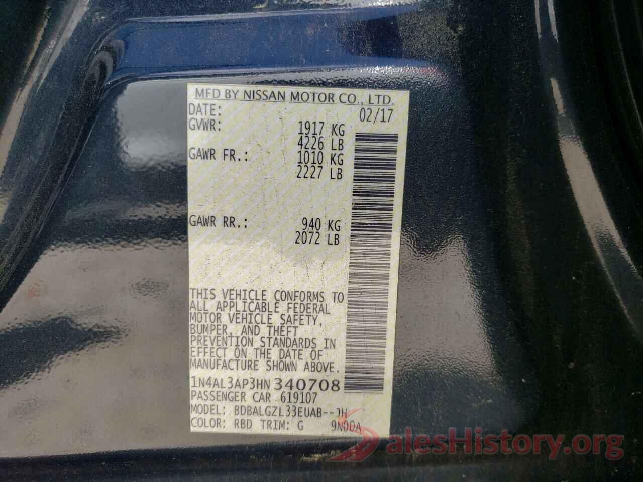 1N4AL3AP3HN340708 2017 NISSAN ALTIMA