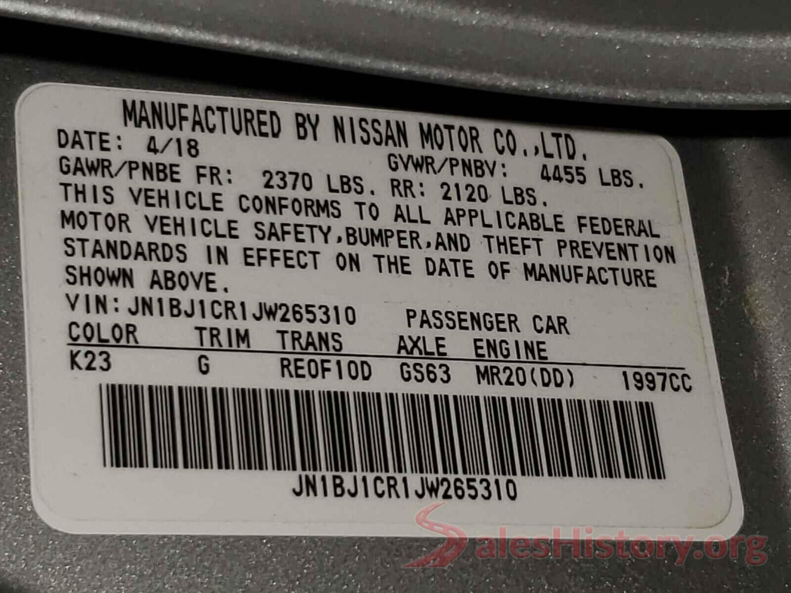 JN1BJ1CR1JW265310 2018 NISSAN ROGUE